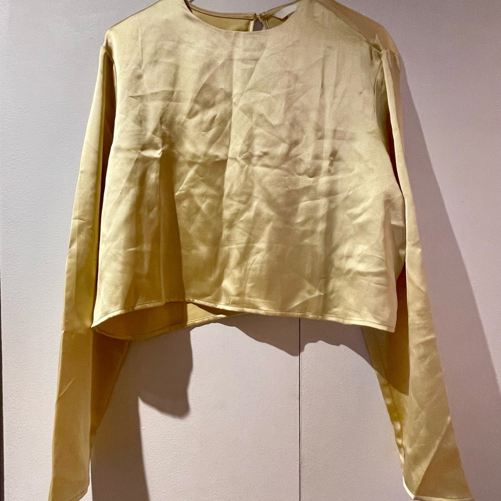 H&M Light Yellow Long Sleeve Top